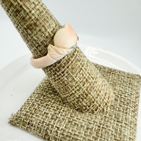 Vintage Heart Shell Ring Beachy Chic Retro Glam Vacation Unique Gift Ocean - Picture 2 of 11